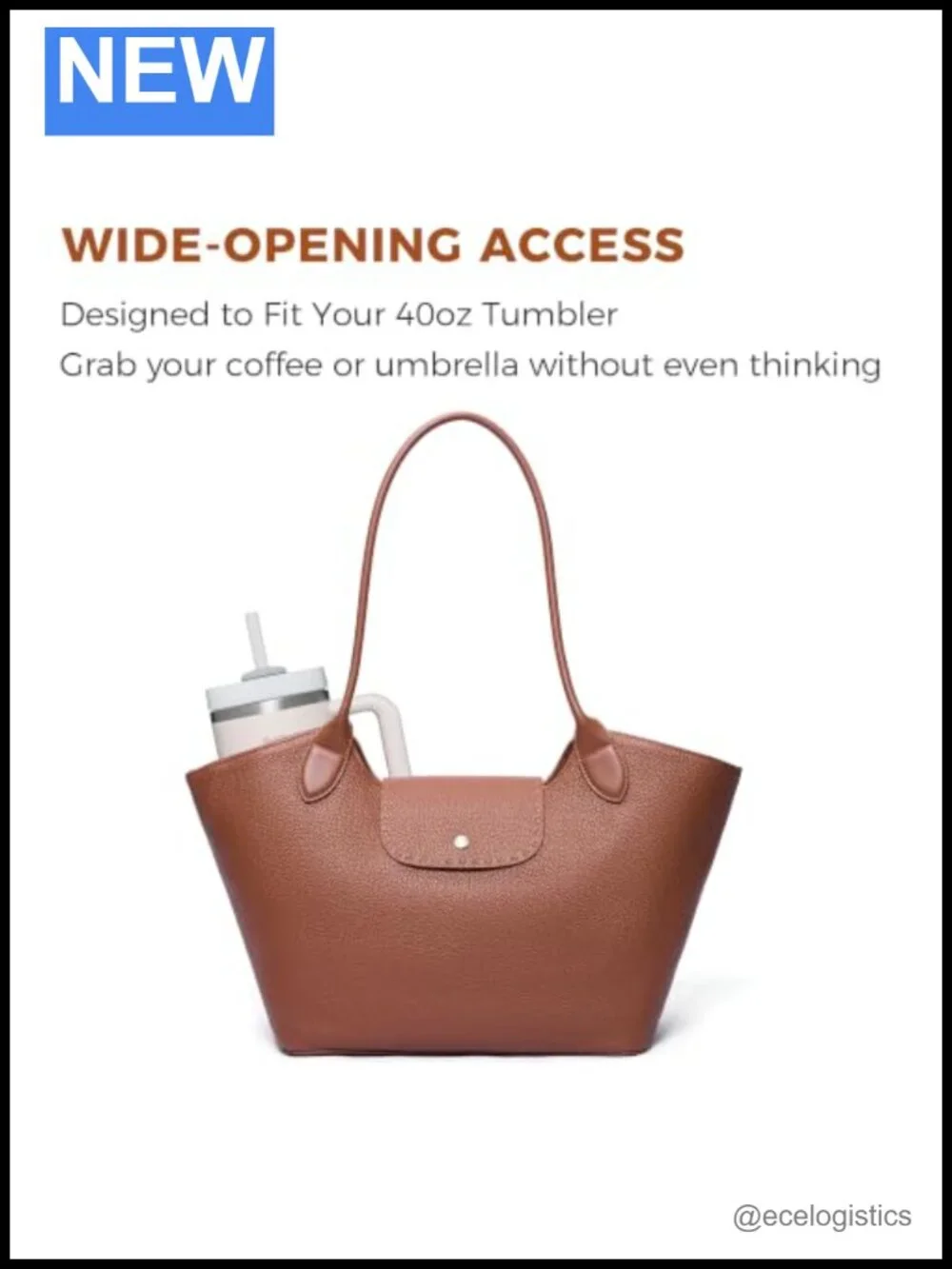 Genuine Leather Tote Bag for Women Minimalist Roomy Shoulder Purse Work